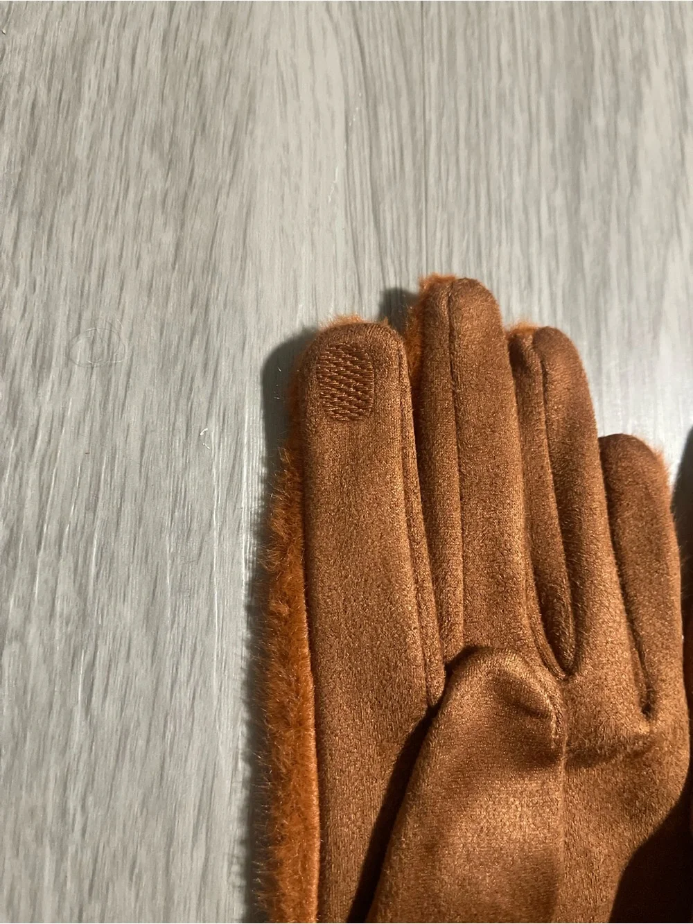 Faux Fur Brown/Orange Women's Gloves